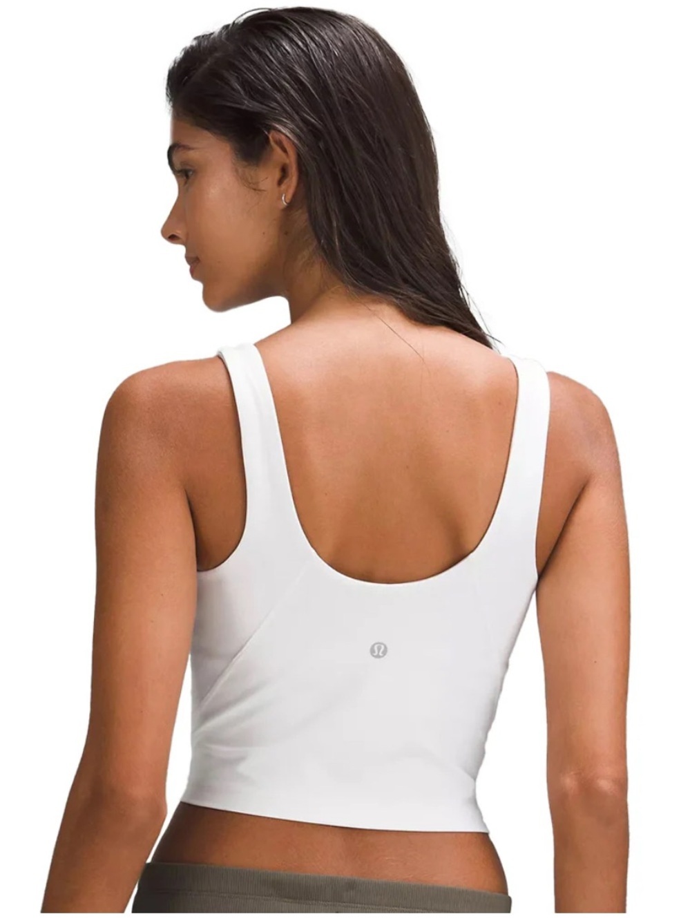 lululemon athletica White Scoop-Back Cropped Tank